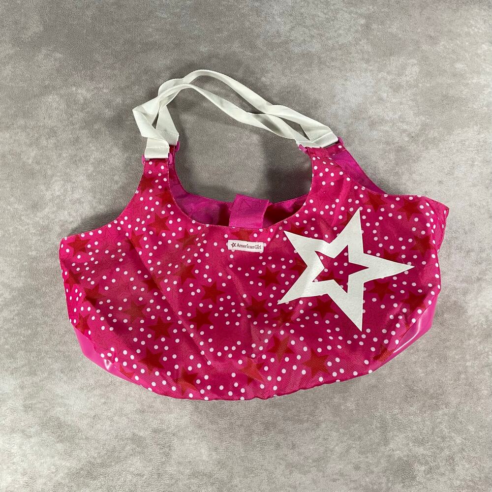 American Girl Doll Star Carrying Bag Case Purse Pink Star Tote Holds 2 Dolls